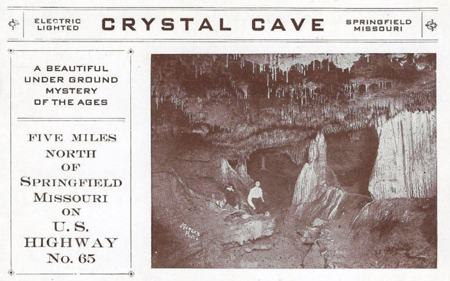 Crystal Cave - Springfield Missouri - Underground Mystery - Cave Tours - Guided Cave Tours - Old Postcard